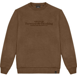 1007 Crewneck With 3D Embroidery CAMEL