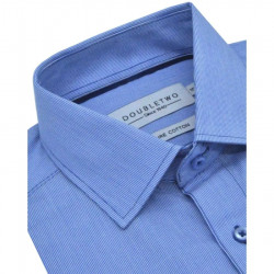 4072- Blue Fine Stripe Cotton Shirt