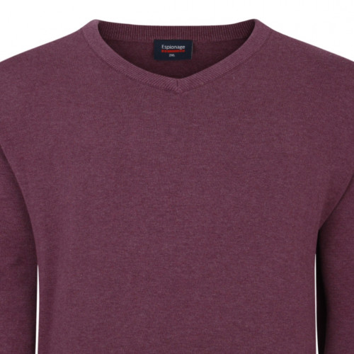 031 - Espionage Plain V-Neck Pullover Grape