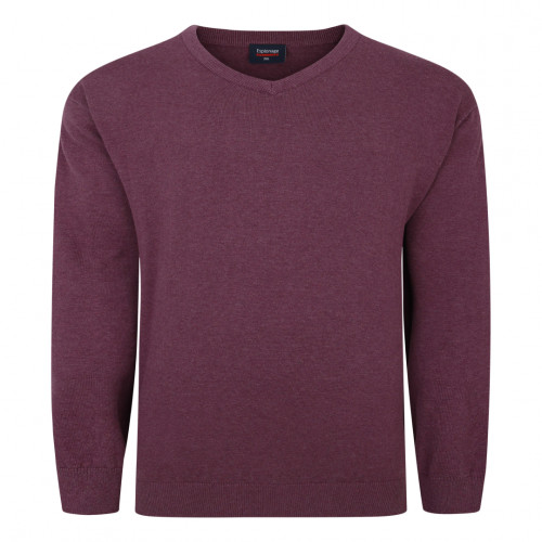 031 - Espionage Plain V-Neck Pullover Grape