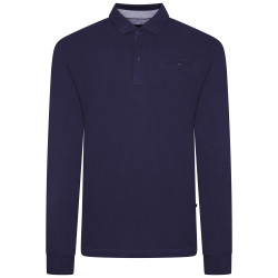 5508 - Pique Polo With Jacquard Collar/Cuffs Navy