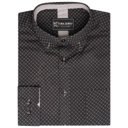 6299 - Diamond Prirt Shirt Black