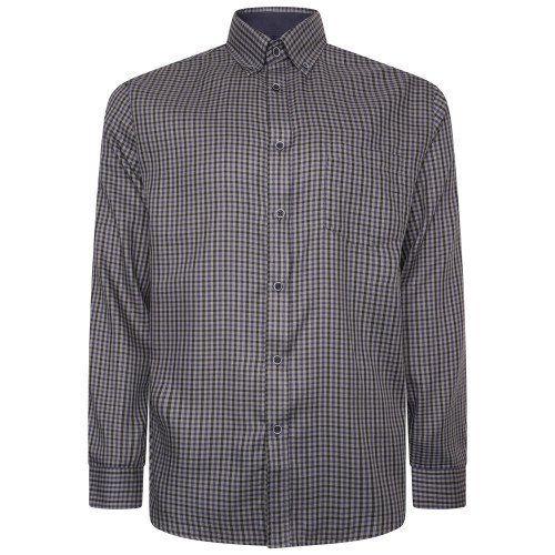 6302 - Gingham Check Shirt Charcoal