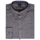 6302 - Gingham Check Shirt Charcoal