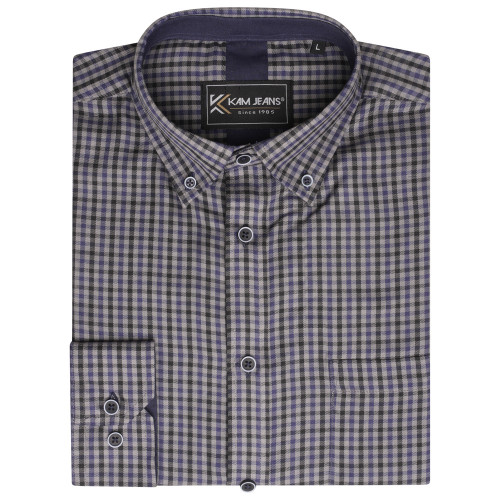 6302 - Gingham Check Shirt Charcoal