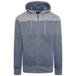 7071 - Marl Stripe Zip Hoody Denim