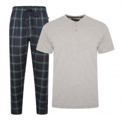 896 - Lounge Set Tee & Woven Pants Navy/Grey