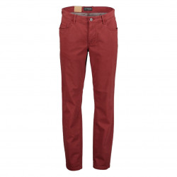 6943 - Milton 5 Pocket Chino Silk Feel Dark Red