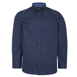 P018 Dobby Print Shirt Navy