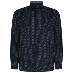 KBS6033 LS Dobby Printed Shirt Navy