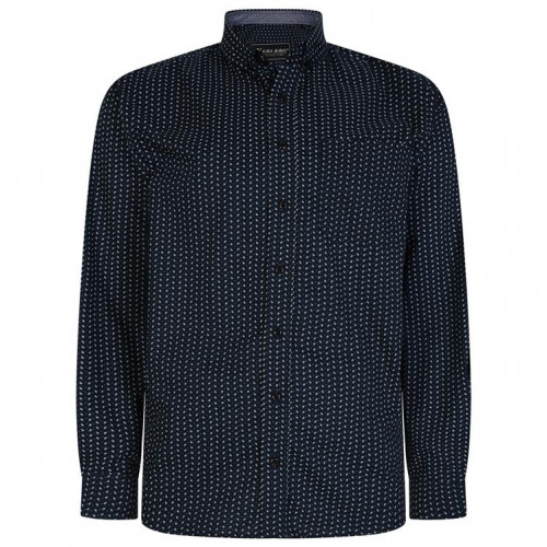 KBS6033 LS Dobby Printed Shirt Navy