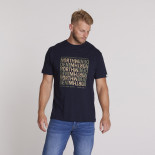 31326 North 56Denim printed t-shirt Navy Blue