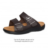 Blake - Wide Fit Easy Access Adjustable Sandals Brown