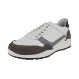 Benedict - Wide Fit Lace Up Trainer White/Grey