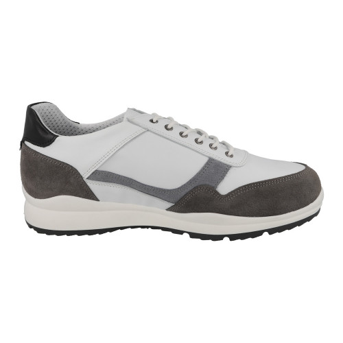 Benedict - Wide Fit Lace Up Trainer White/Grey