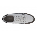 Benedict - Wide Fit Lace Up Trainer White/Grey