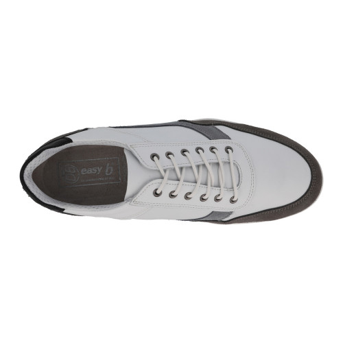 Benedict - Wide Fit Lace Up Trainer White/Grey