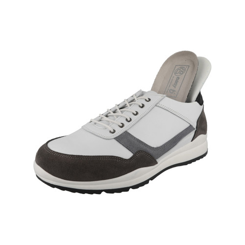 Benedict - Wide Fit Lace Up Trainer White/Grey