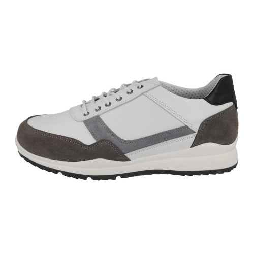 Benedict - Wide Fit Lace Up Trainer White/Grey