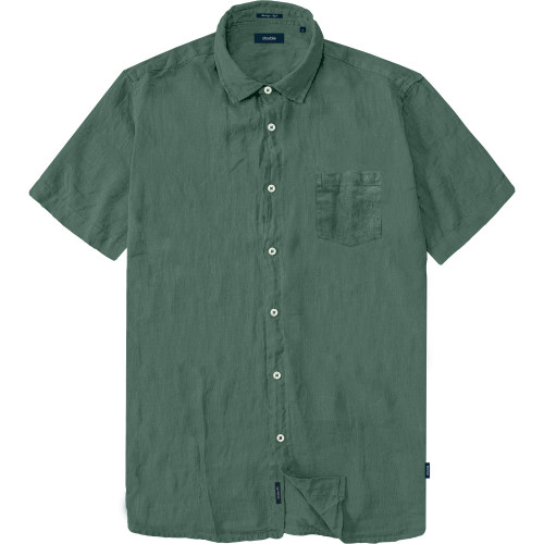 GS-592S S/S Linen Mix Shirt FOREST GREEN