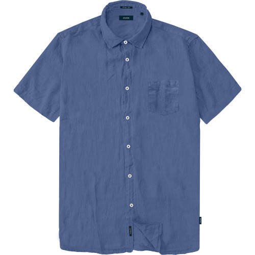 GS-592S S/S Linen Mix Shirt STONE BLUE