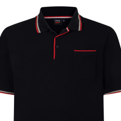 P203 Tipped Pique Polo Black