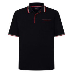 P203 Tipped Pique Polo Black