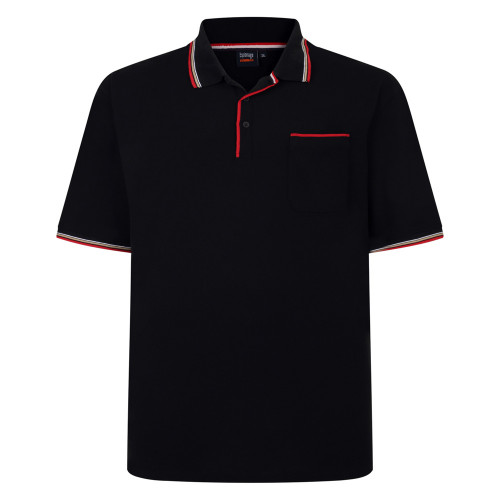 P203 Tipped Pique Polo Black