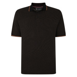 KBS5486 Dobby Print Jersey Polo BLACK