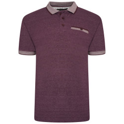 KBS5489 Pique Jacquard Polo Shirt PLUM MARL