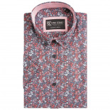 KBSP034 Premium Floral Print Shirt BURGUNDY