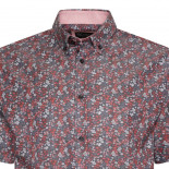 KBSP034 Premium Floral Print Shirt BURGUNDY