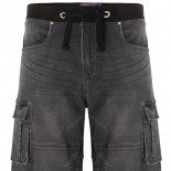 DITO - Rib Elastic Denim Cargo Bermuda Charcoal