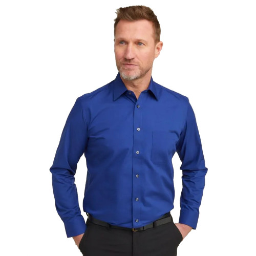 Double Two easy care Plain Office Shirt Navy Blue