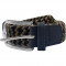 Braided Elastic Belt Navy/Beige 3.5cm wide