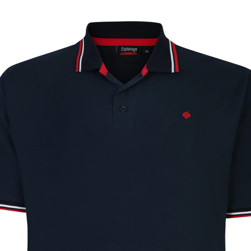 P193 Tipped polo navy blue