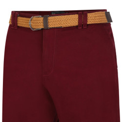 KBS3401 - Kam belted chino shorts burgundy