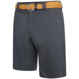 3402 Belted Dobby Weave Stretch Shorts Grey 