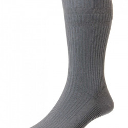 HJ Hall Cotton Soft Top Sock Grey