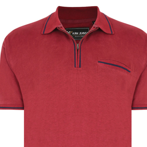 5449 - 1/4 zip polo burgundy