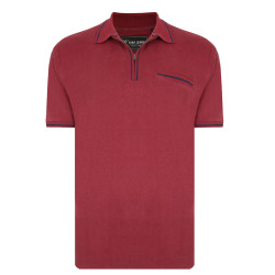 5449 - 1/4 zip polo burgundy