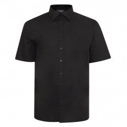 Espionage Plain Cotton Rich Shirt Black