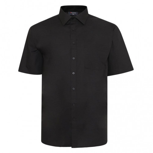 Espionage Plain Cotton Rich Shirt Black