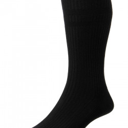 HJ Hall Cotton Extra Wide Sock Black