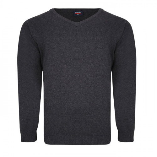 031 - Espionage Plain V-Neck Pullover Grey