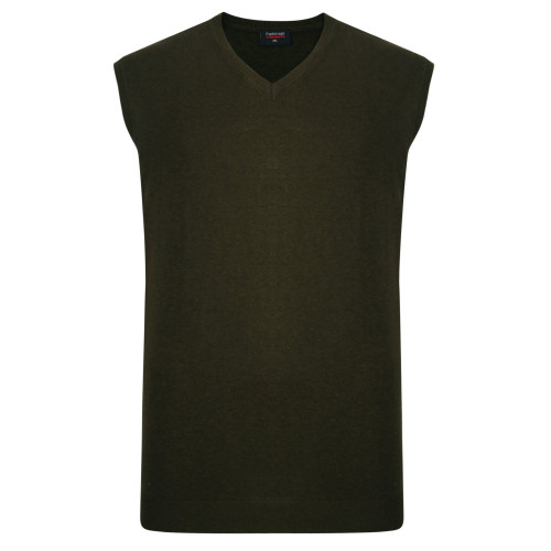 032 - Espionage Plain V-Neck Sleeveless Pullover Grey