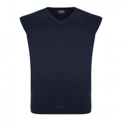 032 - Espionage Plain V-Neck Sleeveless Pullover Navy